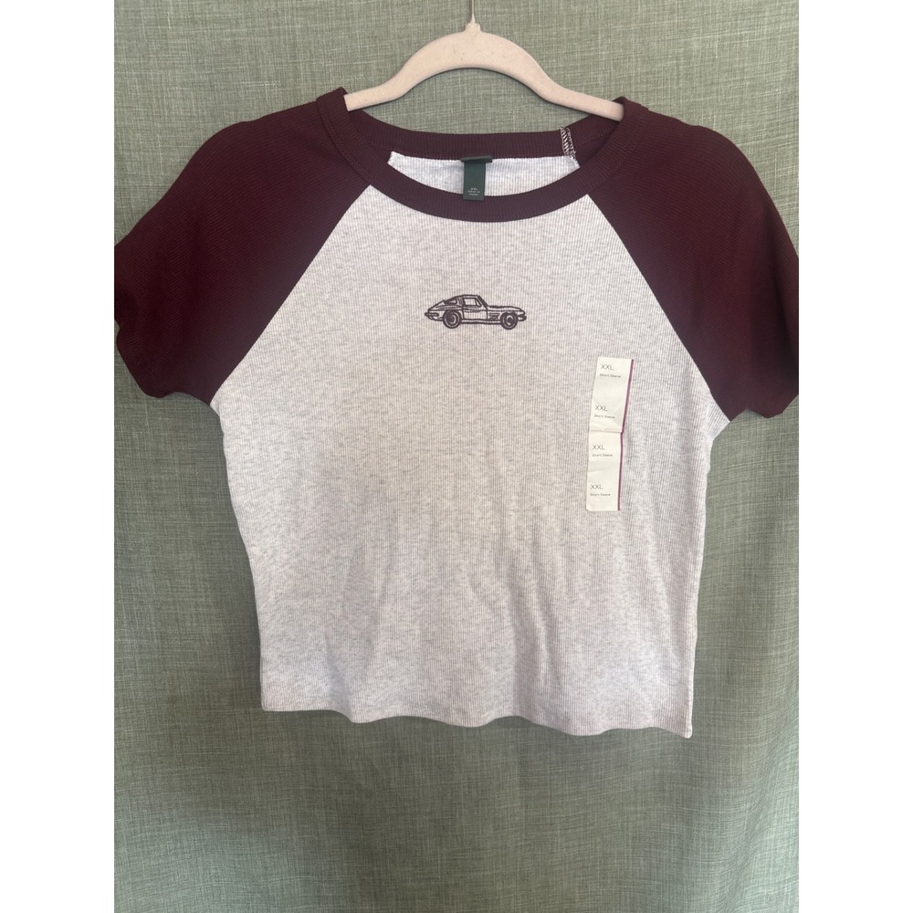 Crop top baseball t shirt